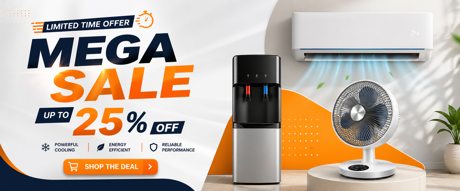 AC dispenser and table fan offer Mangwalo.pk