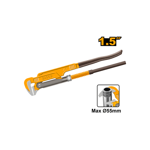 INGCO HPW04151 90° Heavy Duty Swedish Pipe Wrench 1-1 / 2"