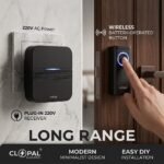 Clopal 024E-B Wireless Door Bell Single 220V - Black