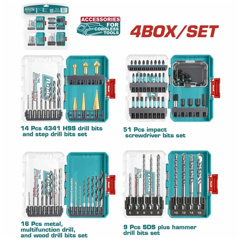 TOTAL Accessories for cordless drill and rotary hammer TOS24094