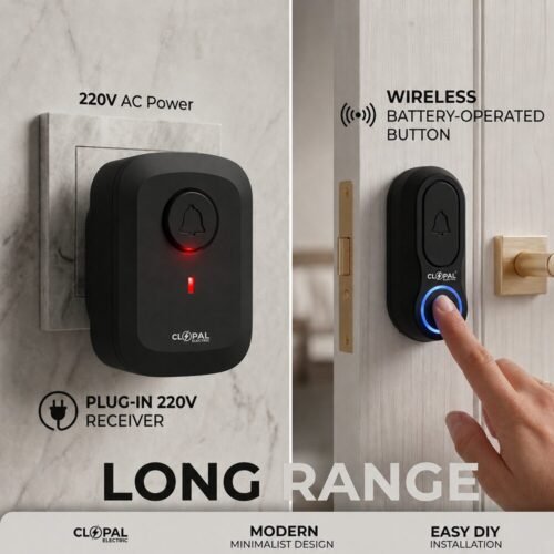 Clopal 097E-B Wireless Door Bell Single 220V - Black