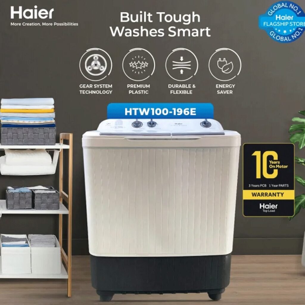 Haier HTW-100-196E Semi Automatic Washing Machine 10 kg