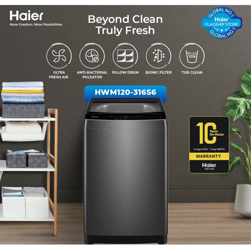 Haier HWM 120-316 Top Load Automatic Washing Machine 12 kg
