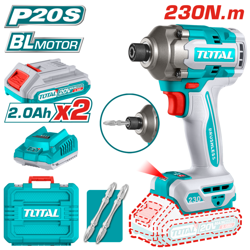 TOTAL Cordless impact driver TIRLI2023
