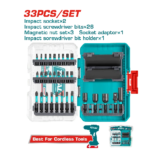 TOTAL 33 Pcs impact screwdriver bits and sockets set TACSDL63306