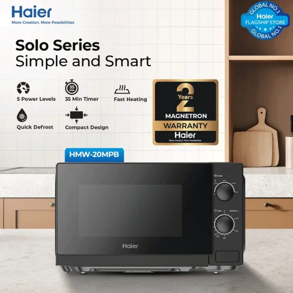 Haier HMW-20MPB/MPS Solo Microwave Oven 20 Liters