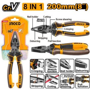 INGCO 8-in-1 Multi-function combination pliers 200mm HMFCP28200