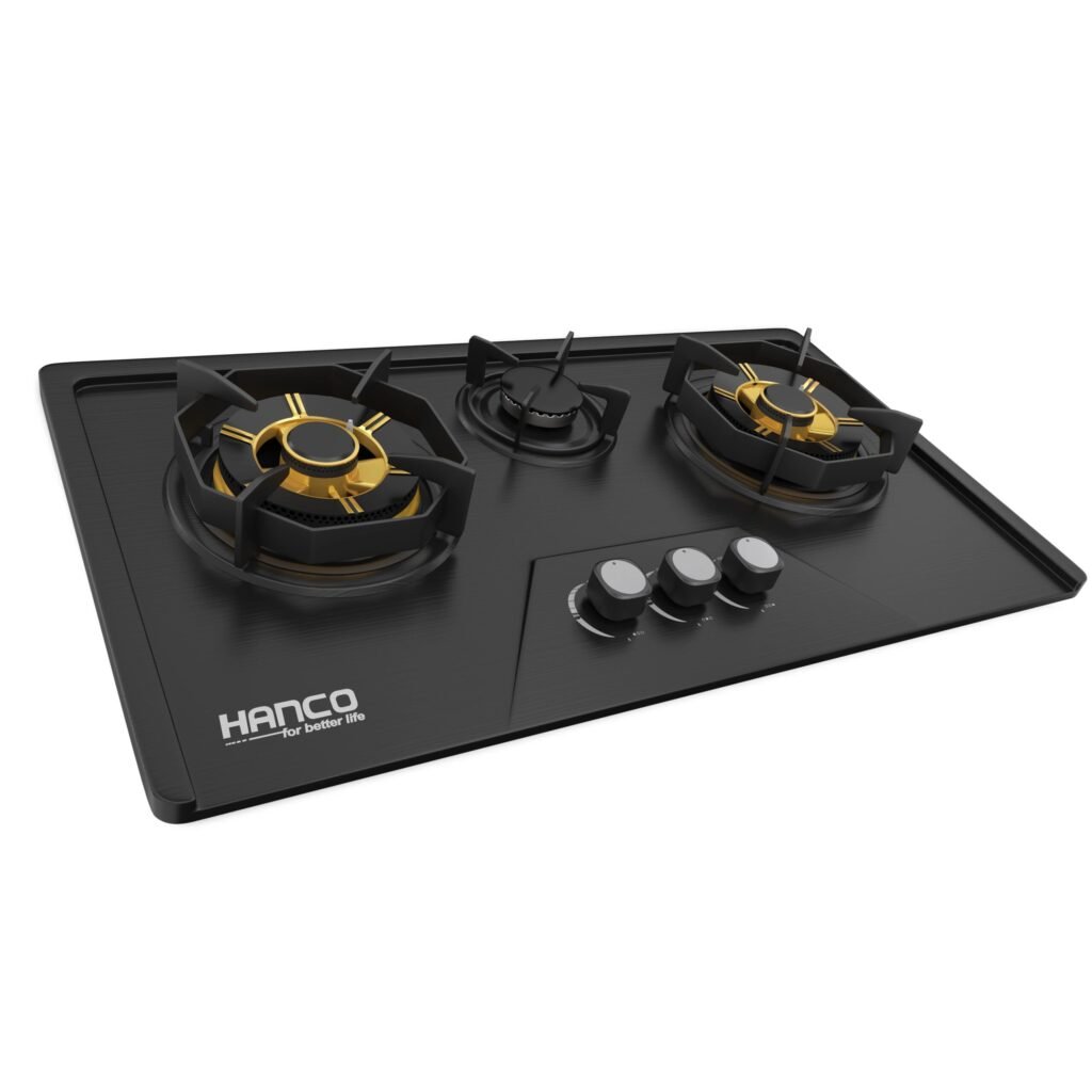 Hanco Model 305 Black Gold Gas Hob