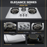 Hanco Model 306 SS Stainless Steel Gas Hob