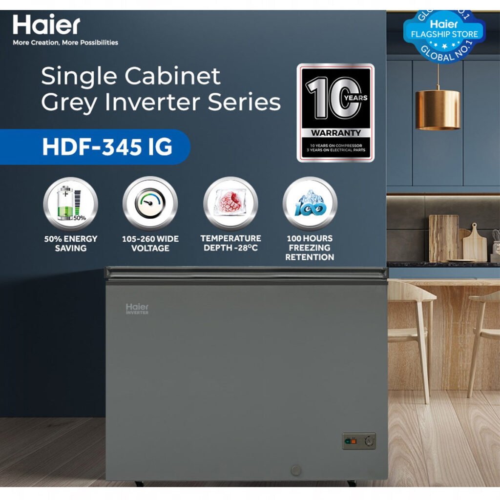 Haier HDF-345IG Inverter Single Door Deep Freezer 12.9 CFT