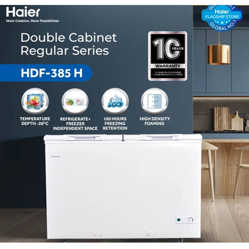 Haier HDF-385H Turbo Cool Twin Door Deep Freezer 14 CFT