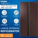 Haier HRF-622ICG Side by Side Inverter Glass Door Refrigerator 22 CFT