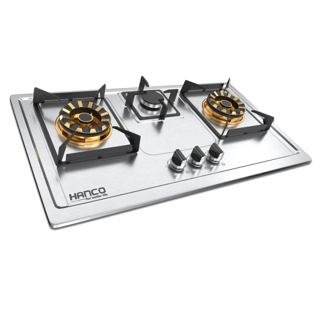 HANCO Hob Model 753 - Stainless Steel - EPS Series - Brass Burners - Auto Ignition Stove