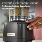 Kenwood Duo Prep CHP80.000BK, Food Chopper and Grinder 2-in-1 with Serrated Quadblades, High Speed Compact Grinder, Non Slip Base, Dishwasher Safe, 800W