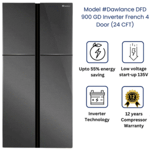 Dawlance DFD 900 GD INV Black Honey-Comb Multi Door Refrigerator