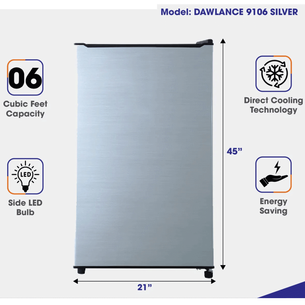 Dawlance 9106 SDR White Single Door Refrigerator 6 CFT