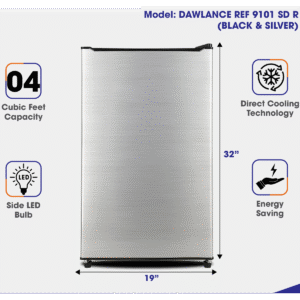 Dawlance 9101 Single Door Mini Refrigerator 4 Cubic Feet Bedroom Size
