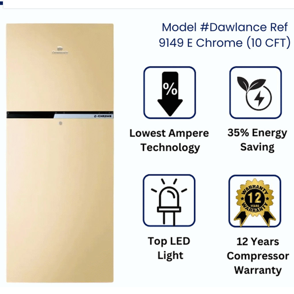 Dawlance Ref 9149 E Chrome (10 CFT)
