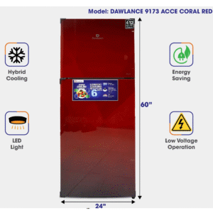 Dawlance 9173 Acce Coral Red Double Door Refrigerator