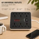 Clopal CP-Z67 6M Extension Socket With 6 USB - Black