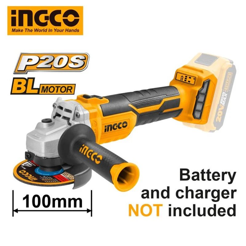 INGCO Lithium-Ion angle grinder 20v CAGLI201008