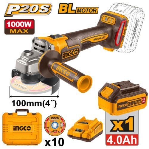 INGCO Cordless angle grinder 20v CAGLI271031