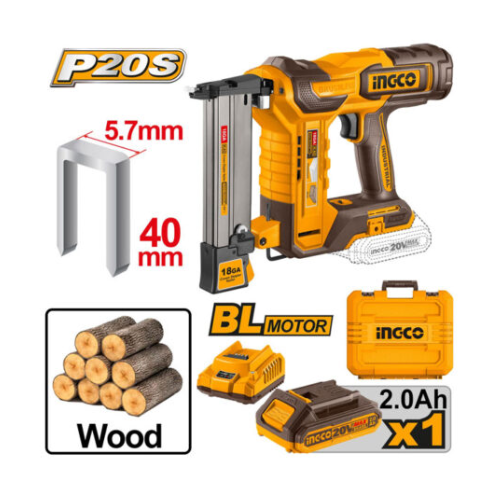 INGCO Cordless crown stapler nailer 20v CCSNLI6008