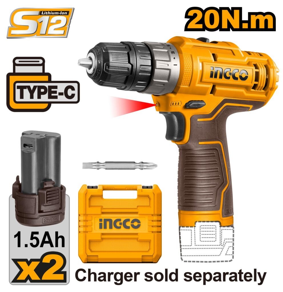 INGCO Cordless drill 12v CDLI12202