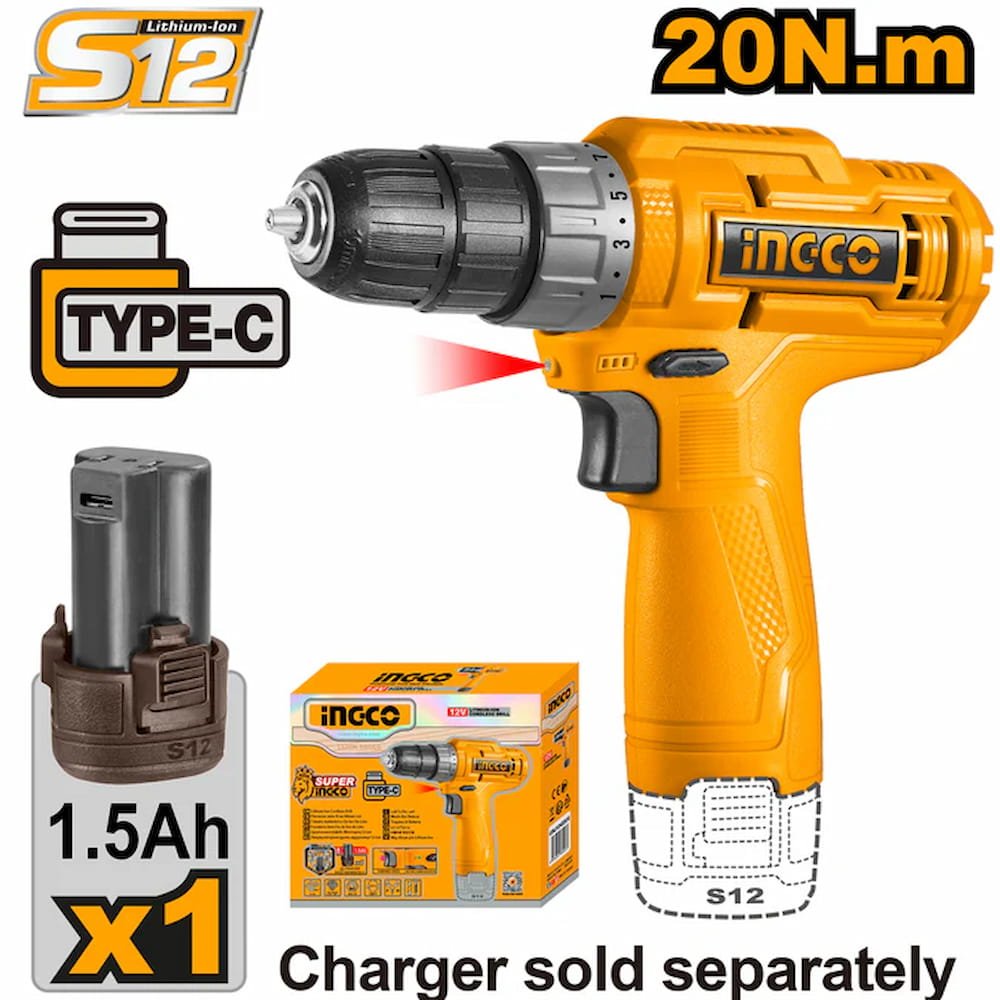 INGCO Cordless drill 12v CDLI12428