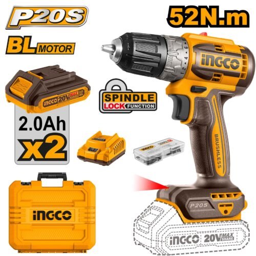 INGCO Brushless cordless drill 20v CDLI20453