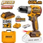 Ingco Compact Brushless Cordless Drill 20v CDLI20602
