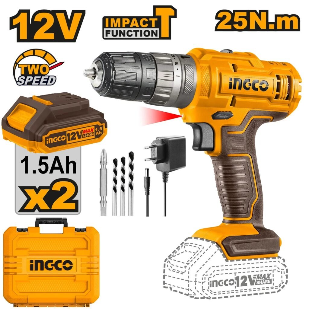 INGCO Cordless impact drill 12v CIDLI1228