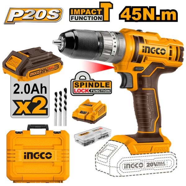 INGCO Cordless impact drill 20v CIDLI201452