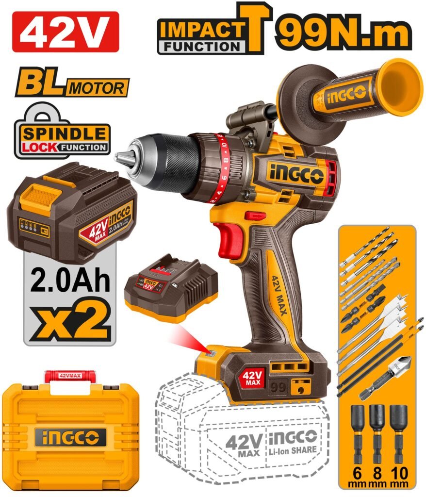 INGCO Brushless cordless impact drill 42V CIDLI429982
