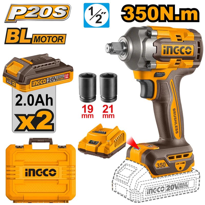 INGCO CIWLI2035 Cordless Impact Wrench 20V