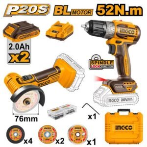 INGCO Cordless 2 pcs combo kit 20v CKLI20278