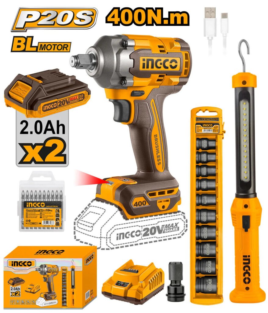 INGCO Cordless 2 pcs combo kit 20v COSLI23048