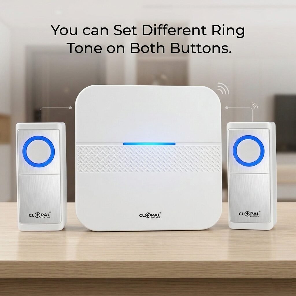 Clopal 024D-W Wireless Door Bell Double - White