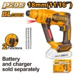 INGCO Cordless rotary hammer 20v CRHLI20188