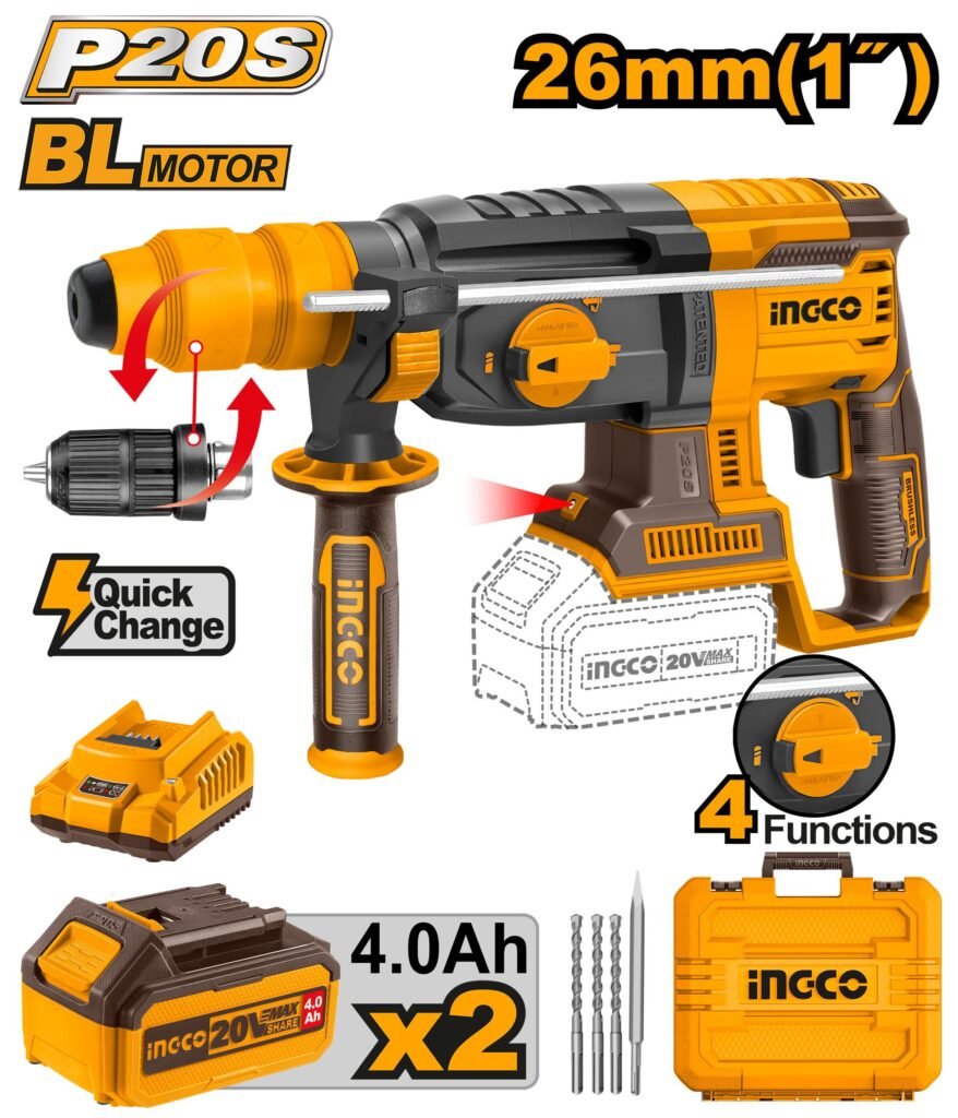 INGCO Cordless rotary hammer 20v CRHLI202289