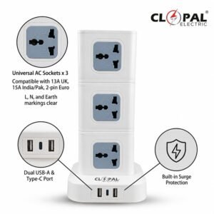 Clopal Clopal-Ext-Tower13-large Cube Extension Socket