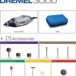 Dremel 3000 Rotary Tool 130 W, Multi Tool Kit with 15 Acessories, Variable Speed 10.000-33.000 RPM