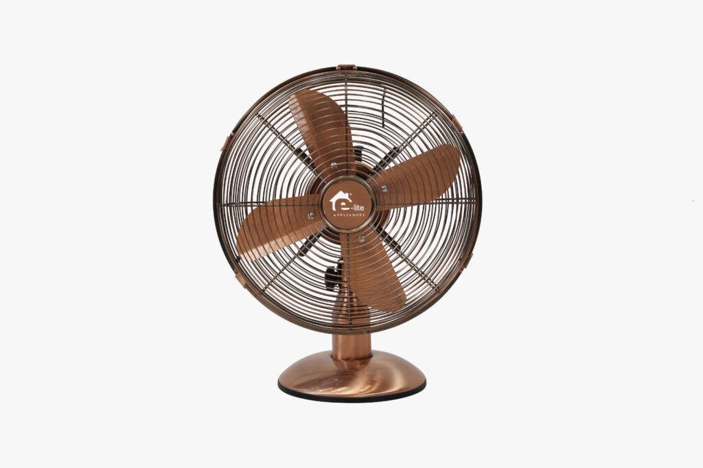 E-Lite ETF-30M Metal Table Fan Copper 12 Inch