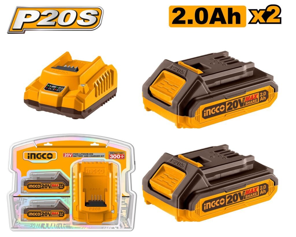 INGCO P20S Lithium-Ion battery and charger kit 20V FBCPK1222