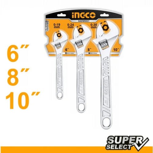 INGCO 3 Pcs Adjustable wrench set HADWK031
