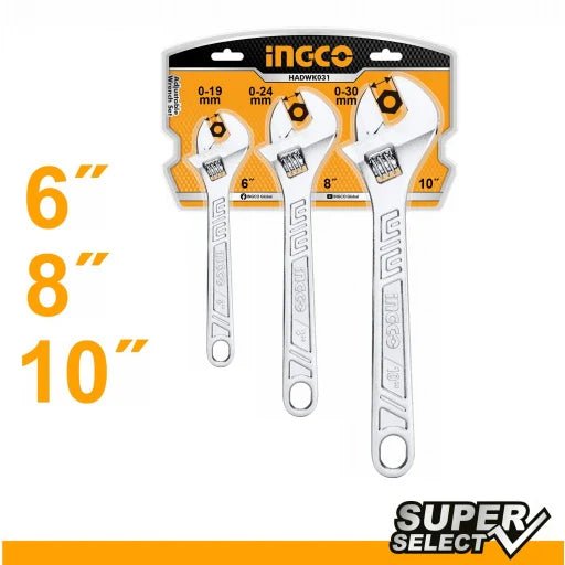 INGCO 3 Pcs Adjustable wrench set HADWK031