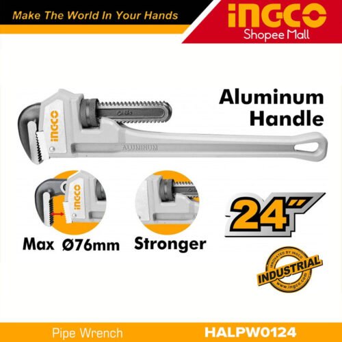 INGCO Aluminum handle pipe wrench 24" HALPW0124