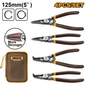 INGCO 4 Pcs circlip pliers set 125mm HCCPS26125