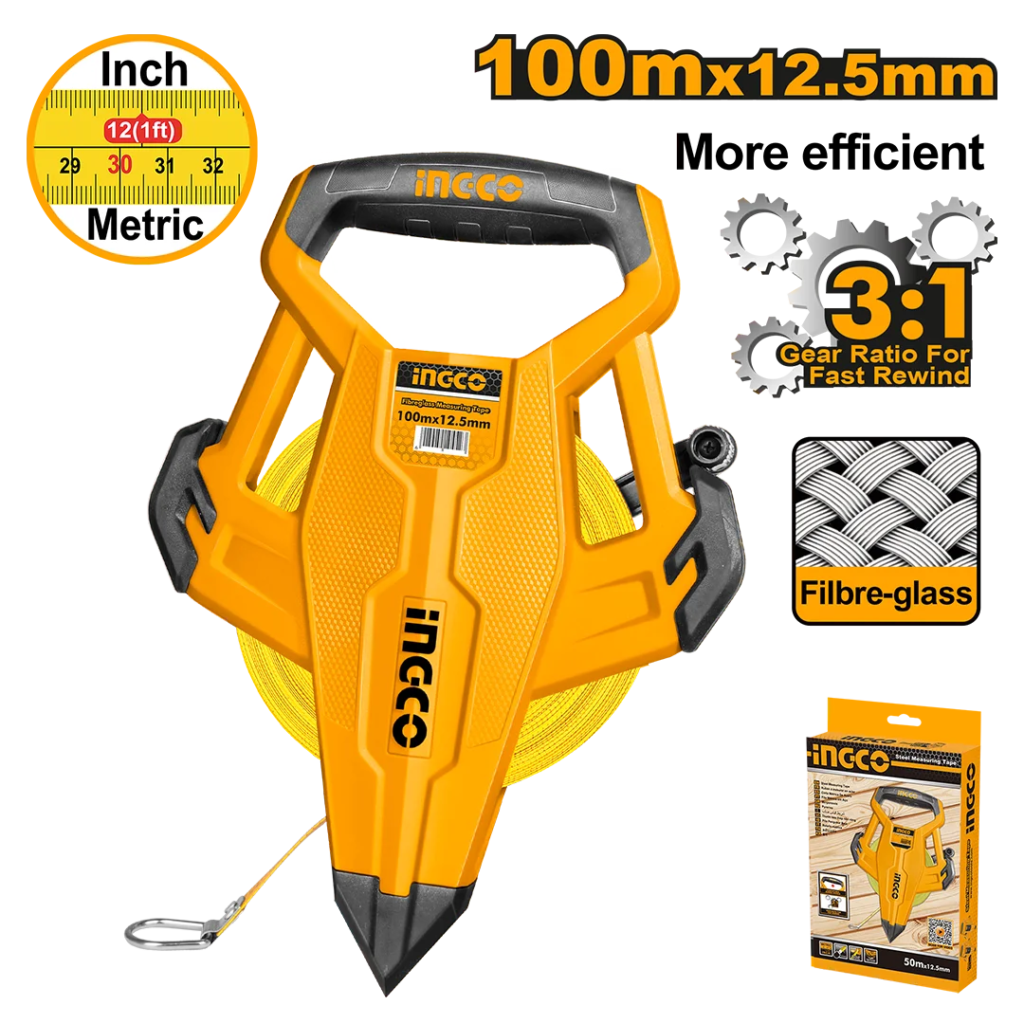 INGCO Fibreglass measuring tape 100*12.5mm HFMT83100