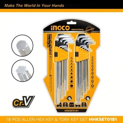 HHKSET0181.jpg INGCO 18 Pcs hex key and torx key set HHKSET0181